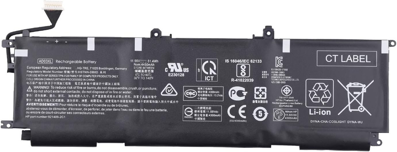 AD03XL HSTNN-DB8D 921409-2C1 921439-855 921409-271 HP Envy 13-AD000 Series Ersatz Akku