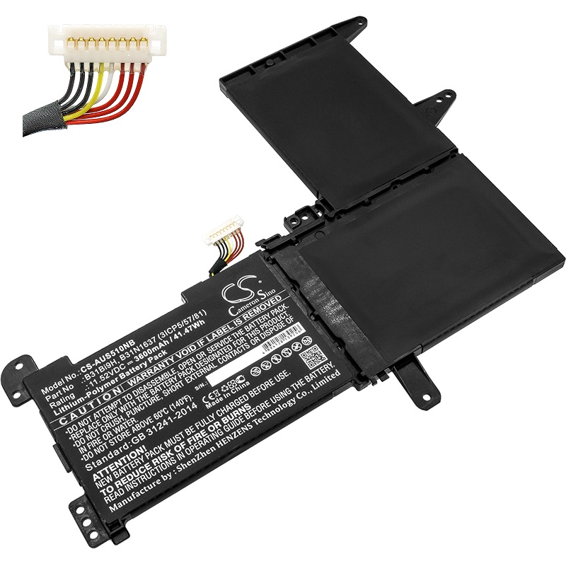 B31N1637 C31N1637 Asus S510UA S510UR S510UQ X510 X541N X542U Ersatz Akku - zum Schließen ins Bild klicken