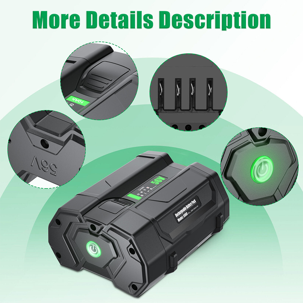 9000mAh EGO ARC Lithium, BA2800E, BA2800T, POWER 56V Ersatz Akku