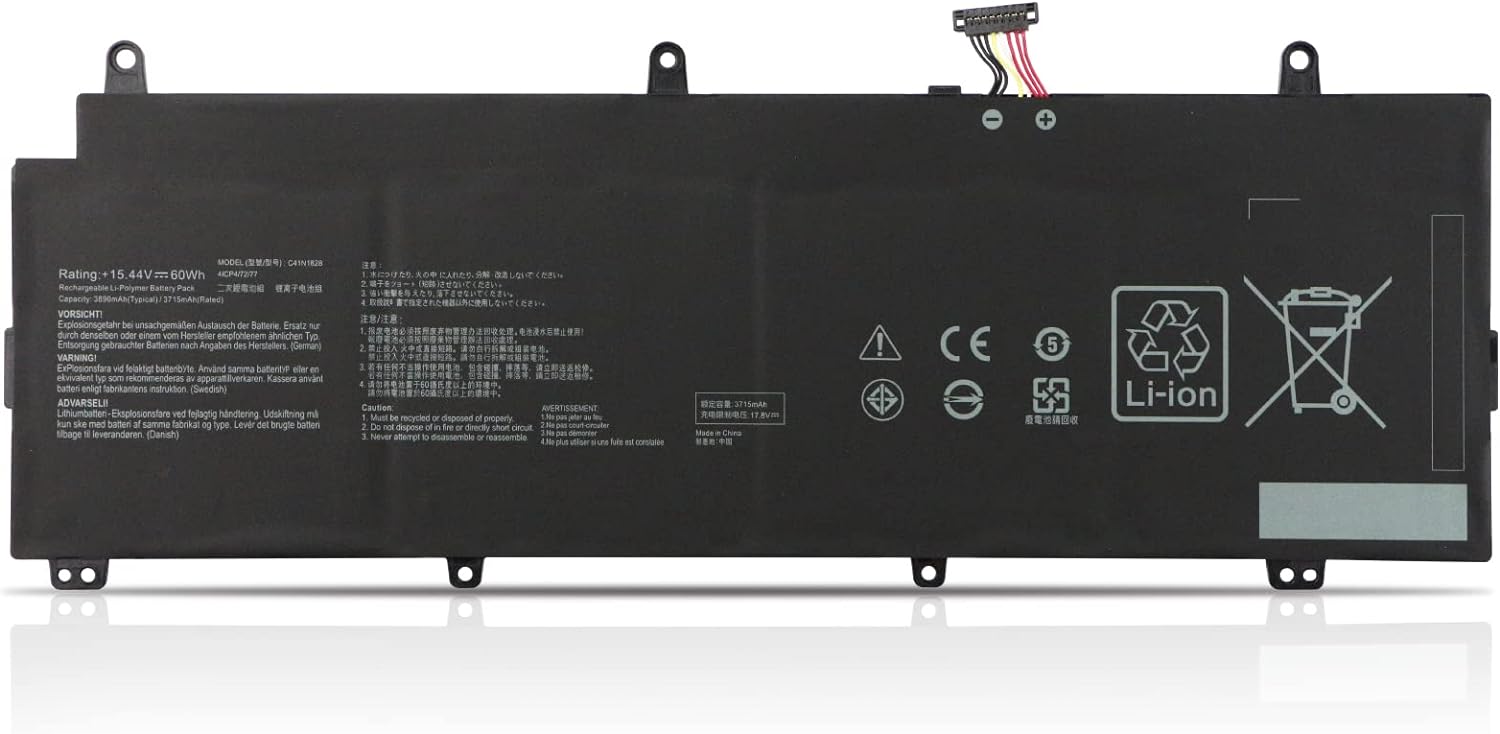 C41N1828 ASUS ROG Zephyrus S GX531GV-ES007T GX531GV-I7614T GX531GW-ES008T GX531GWR-AZ00 444T T GX531GX-XS74 GX531GX-XB77 Ersatz Akku
