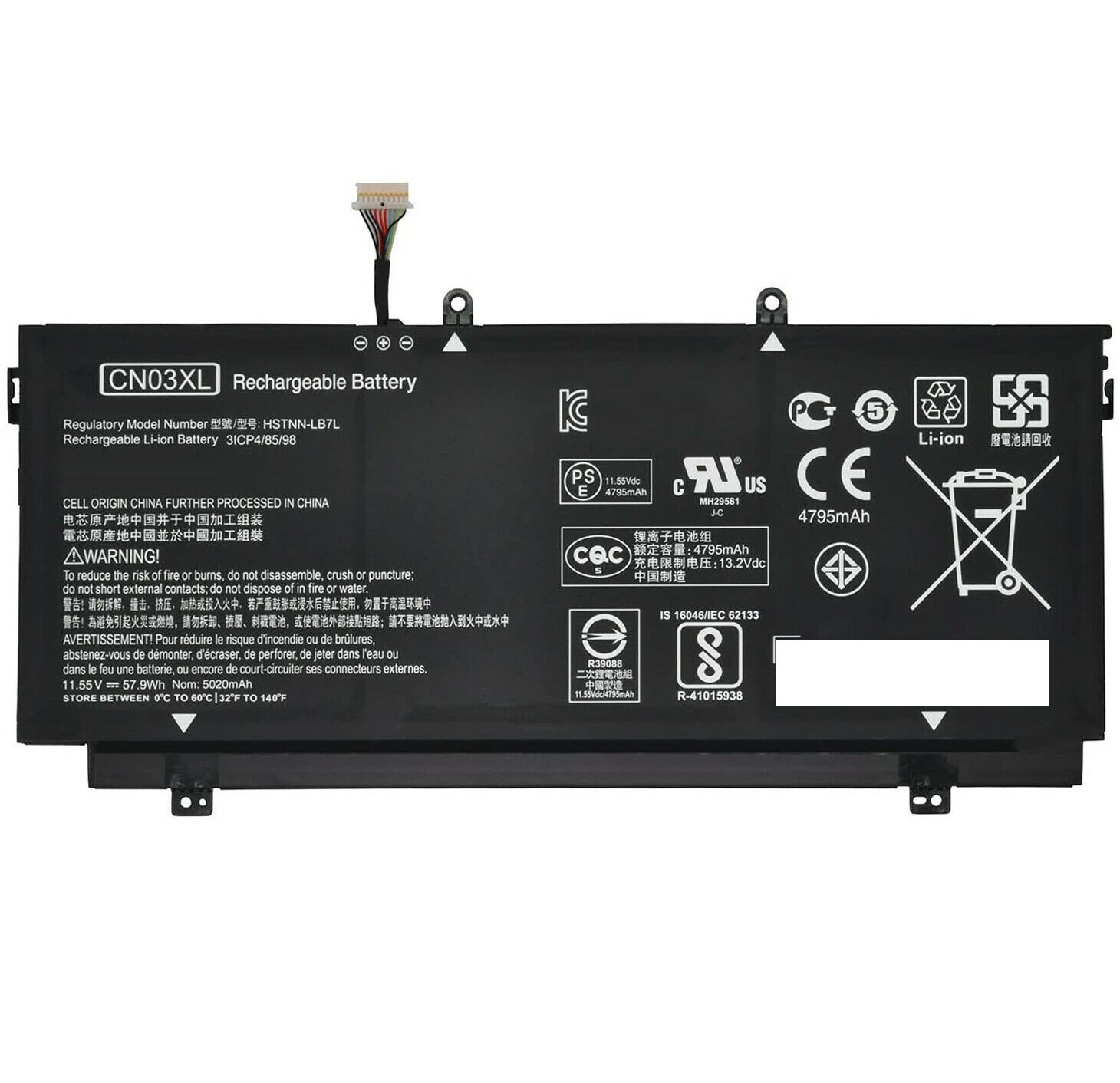 CN03XL HP ENVY 13-AB, 13T-AB 11.55V 58WH 921439-855 Ersatz Akku