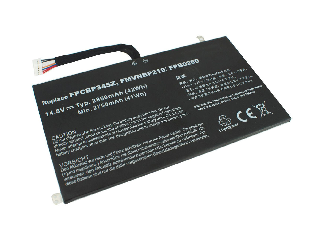 2850mAh Fujitsu UH572 FMVNBP219 FPB0280 FPCBP345Z Ersatz Akku