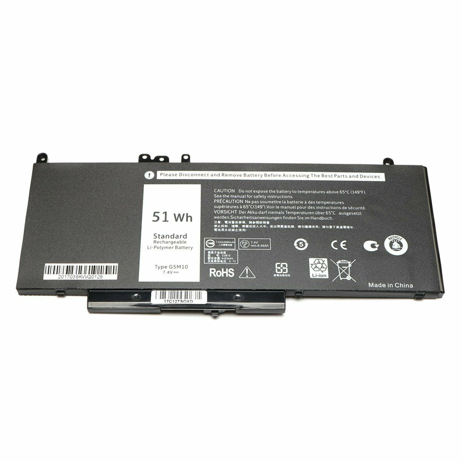 DELL LATITUDE E5250 E5270 E5450 E5470 E5550 E5570 G5M10 WYJC2 F5WW5 Ersatz Akku - zum Schließen ins Bild klicken