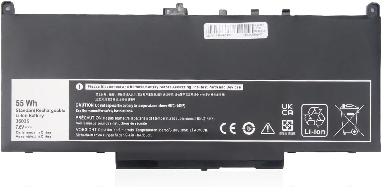 J60J5 R1V85 451-BBSX MC34Y 242WD 7.6V 55WH Dell Latitude E7270 E7470 Ersatz Akku