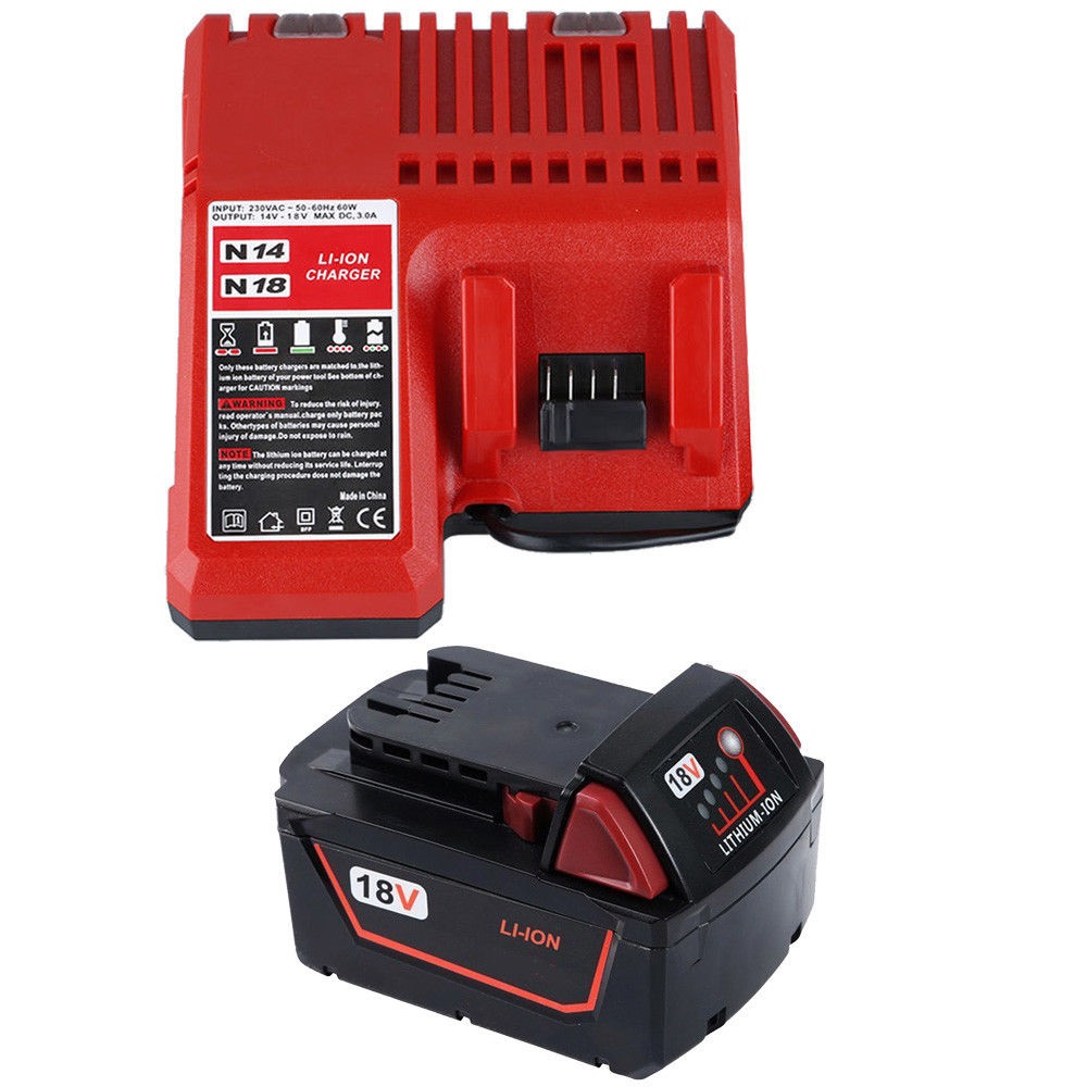 3000mAh 18V Li-Ion Ersatz Akku + MILWAUKEE M18 48-59-1812 1840 Ladegerat - zum Schließen ins Bild klicken