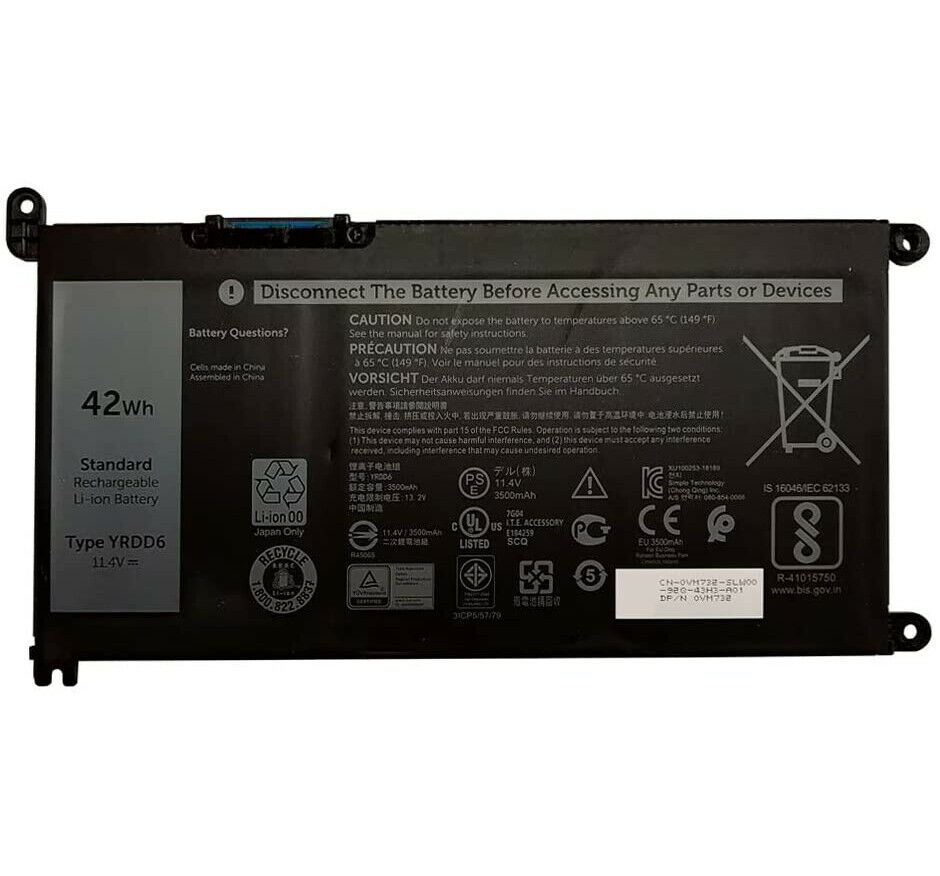 YRDD6 DELL INSPIRON 5482 5493 5593 VOSTRO 5481 5581 42WH Ersatz Akku